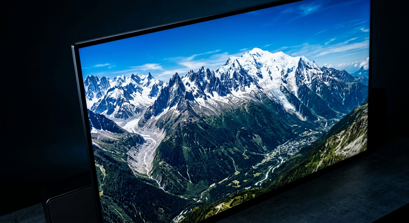 4K UHD TVs with crystal-clear mountain landscape display