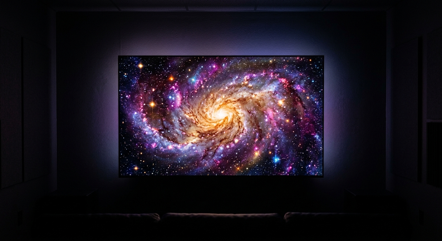 OLED TV with perfect blacks and vibrant galaxy display