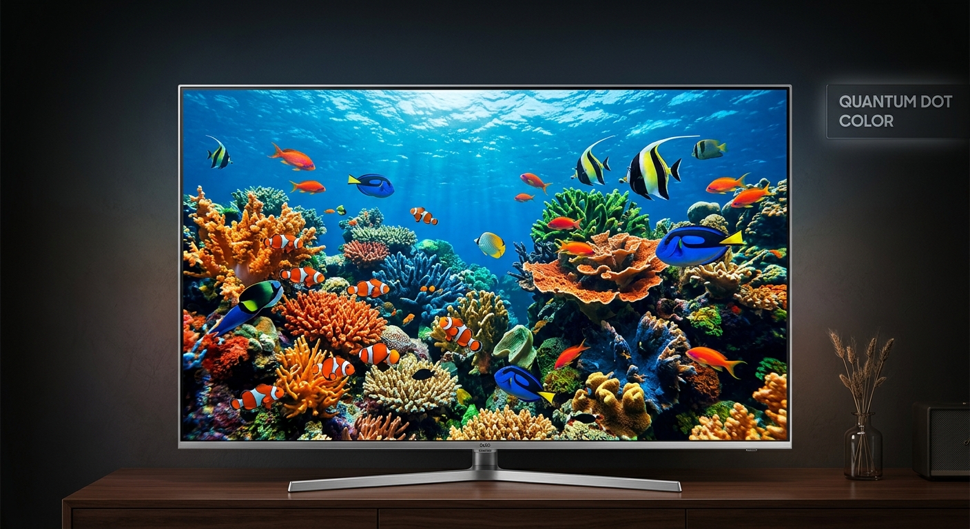 QLED TV with vivid quantum dot coral reef display